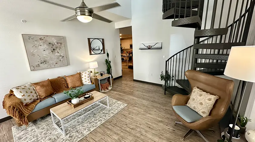 furnished living room