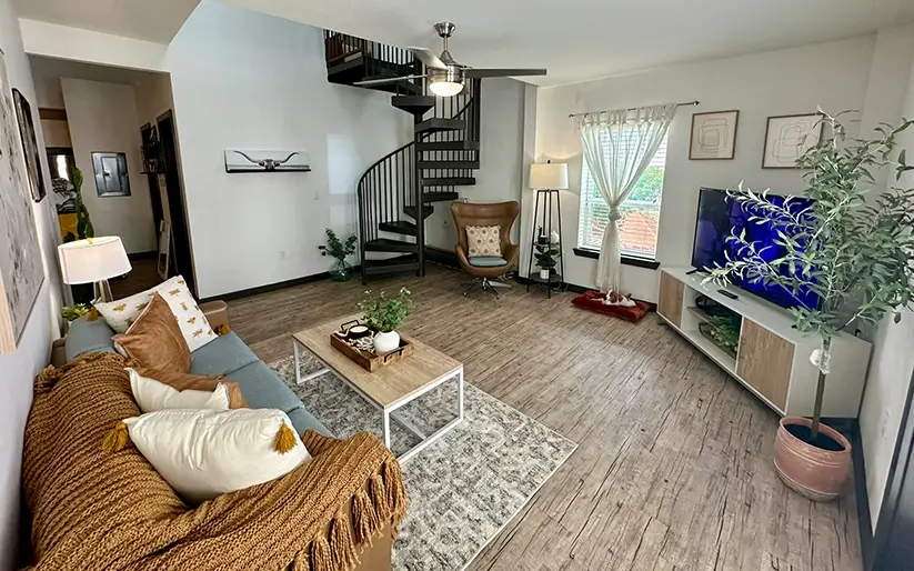 furnished living room
