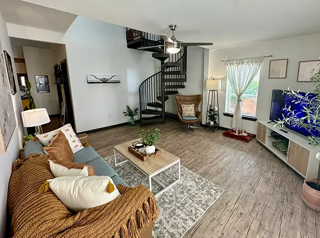 furnished living room