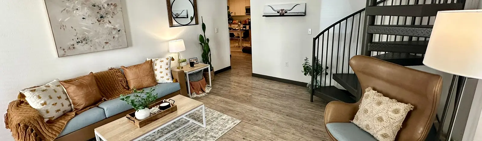 living room with a couch